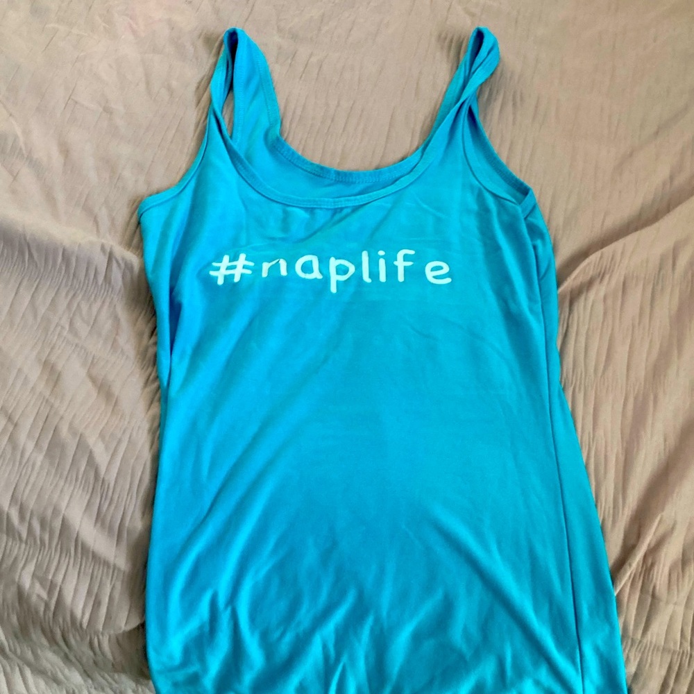 #naplife blue tank top
